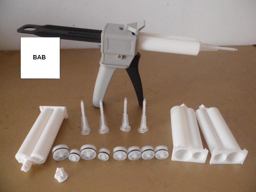 Caulking Gun Dispensing - エポキシ樹脂 AB 接着剤コーキングガン/カートリッジ 50 ミリリットル 2:1