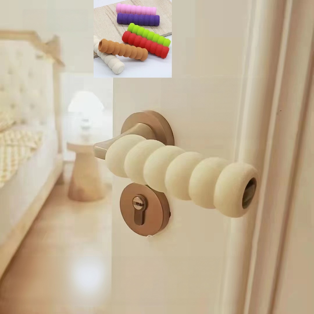Door Stopper Rubber - 4個入り ソフトラバー製 クラッシュパッド ドアハンドルストッパー 丸型ドアノブ フォームカバー