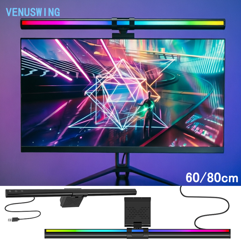 Home Improvement Game - RGB ライト 60/80 センチメートルゲーム雰囲気照明モニターライトバーコンピュータモニターランプ雰囲気ランプ家庭用オフィス仕事ゲーム用