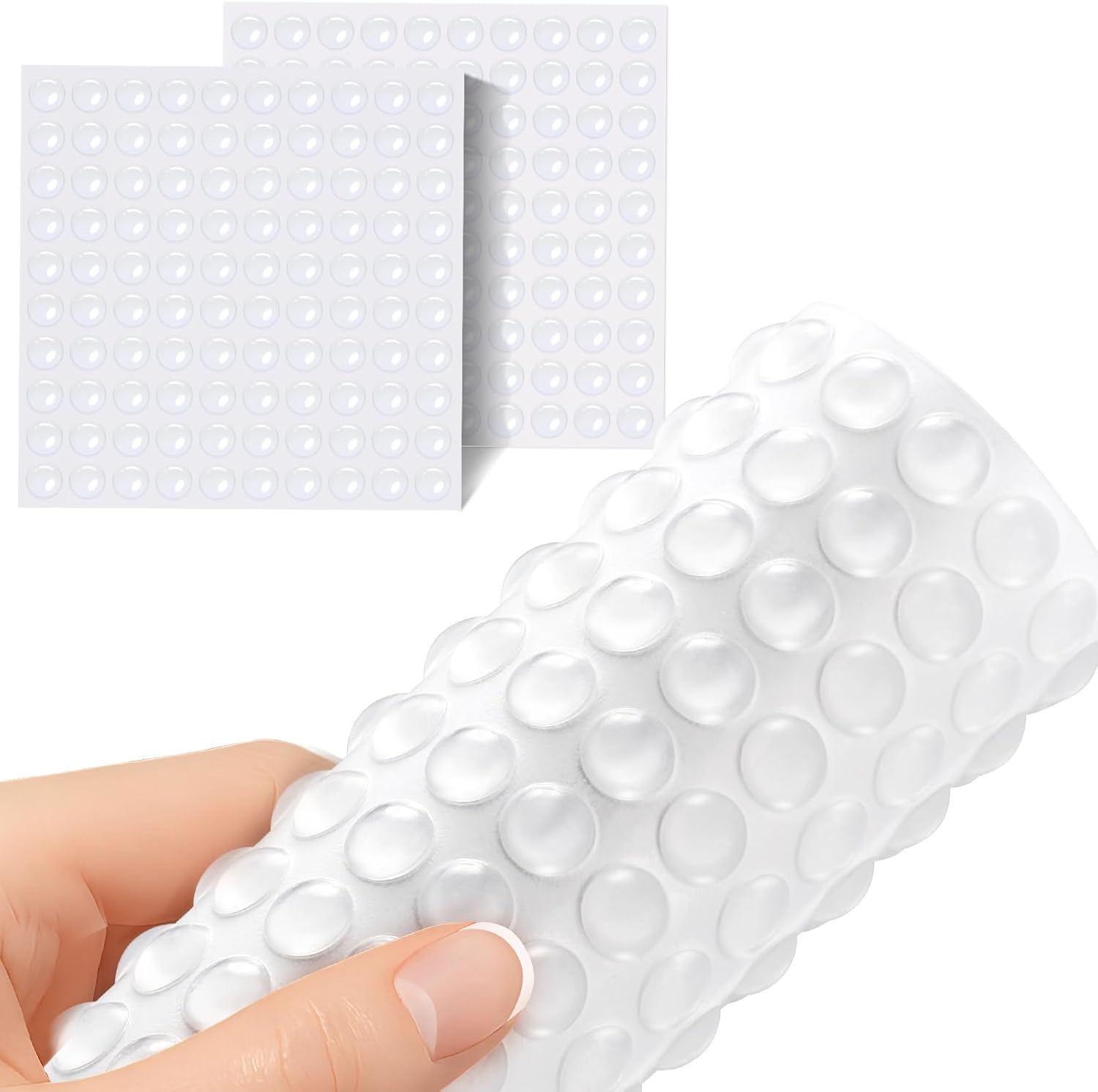 Door Stopper Rubber - 100 個の透明なゴム製足パッド、キャビネットドア食器棚家具ラップトップ用自己粘着ラウンドシリコンバンパーストッパードット