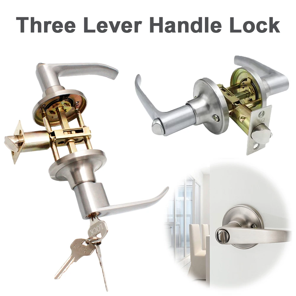 ドアレバーロックステンレス鋼ロックドアハンドルインテリアレバ - Door Knob Replacement のレビューと価格