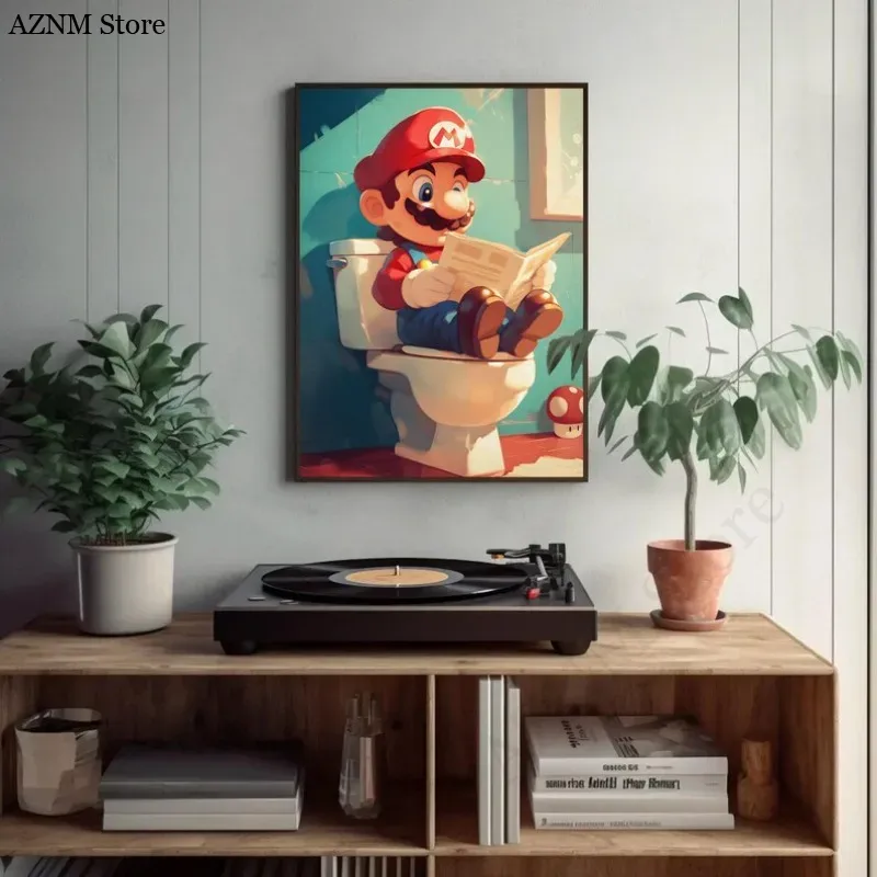 面白いバスルーム漫画ビデオゲームポスターかわいいアニメーショ - Home Improvement Game のレビューと価格
