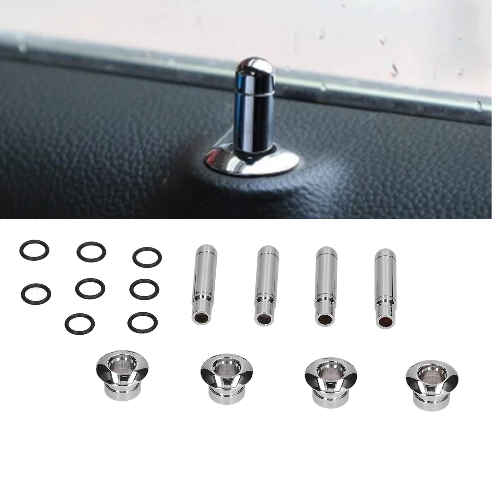 車のドアロックノブ カバー付き ABS クローム交換用 シボ - Door Knob Replacement のレビューと価格