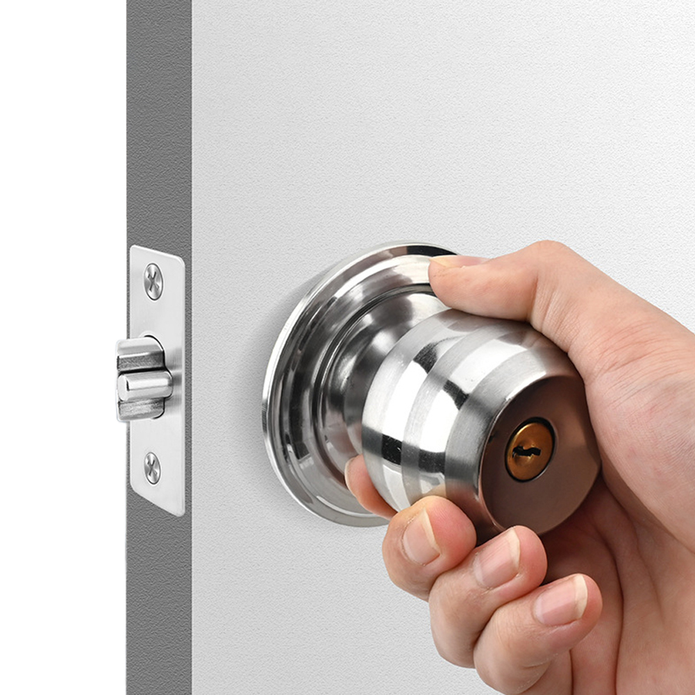 ボールドアノブ ロック付き 丸型ドアノブ ステンレス鋼製 室 - Door Knob Replacement のレビューと価格