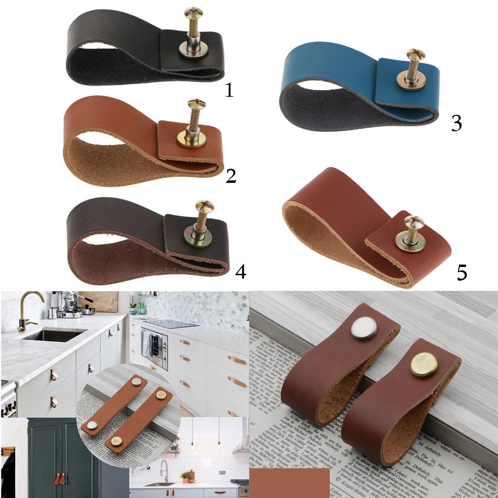 手作り革製家具用シングルホールプルハンドル（ドア、キャビネッ - Cabinet Handle Pull のレビューと価格