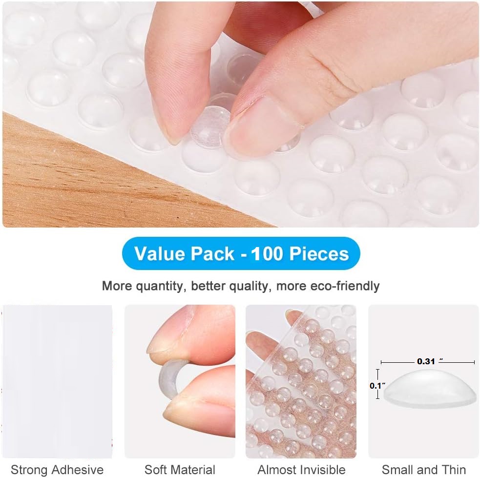 100 個の透明なゴム製足パッド、キャビネットドア食器棚家具 - Door Stopper Rubber のレビューと価格